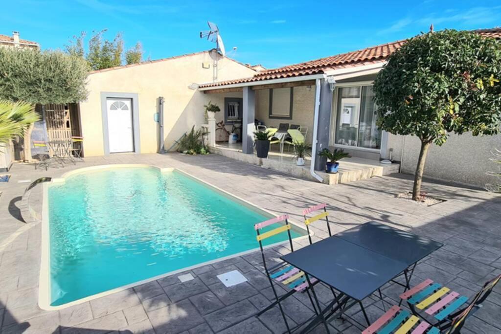 Villa Piscine De La Garrigue Florensac 외부 사진