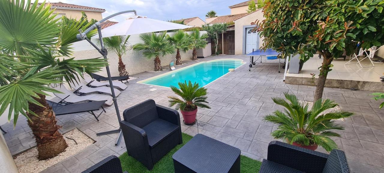 Villa Piscine De La Garrigue Florensac 외부 사진